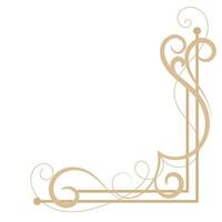 Gold vintage baroque corner ornament retro pattern antique style acanthus. Decorative design filigree calligraphy. You can use for wedding decoration of greeting card and laser cutting. vector