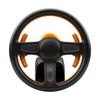 AI generated 3D Rendering of a Car Steering Wheel on Transparent Background - Ai Generated png