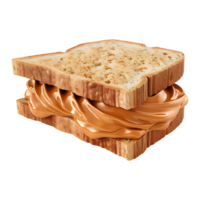 ai generato 3d interpretazione di un' pane Sandwich su trasparente sfondo - ai generato png