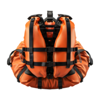 AI generated 3D Rendering of a Orange Life Jacket on Transparent Background - Ai Generated png