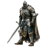 AI generated Warrior Fighter With Sword on Transparent background - Ai Generated png