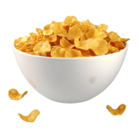 AI generated 3D Rendering of a Corn Flaked Breakfast on Transparent Background - Ai Generated png