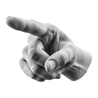 AI generated 3D Rendering of a Finger Pointing Hand on Transparent Background - Ai Generated png