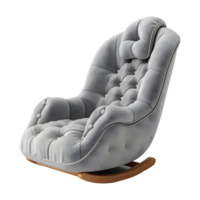 ai generado 3d representación de un suave sentado asiento silla en transparente antecedentes - ai generado png