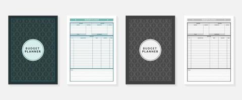 budget planner template with blank space for notes and receipts vector