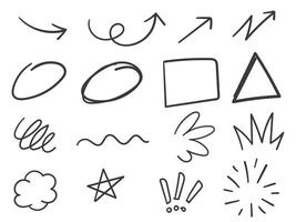 Hand drawn doodles graphic design elements. handcrafted elements vector