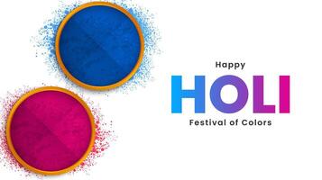 Holi Festival celebration design with colorful holi powder. Vector illustration