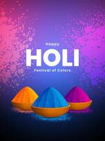 Happy Holi poster. Indian Festival of Colors. Holi celebration background design. Vector illustration