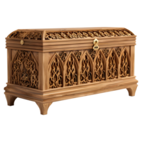 AI generated 3D Rendering of a Brown Storage Chest Box on Transparent Background - Ai Generated png