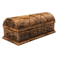 AI generated 3D Rendering of a Brown Storage Chest Box on Transparent Background - Ai Generated png