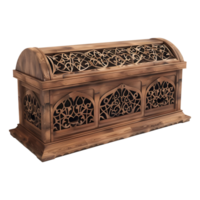 AI generated 3D Rendering of a Brown Storage Chest Box on Transparent Background - Ai Generated png