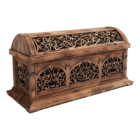 AI generated 3D Rendering of a Brown Storage Chest Box on Transparent Background - Ai Generated png