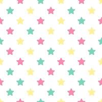 Seamless pattern with colorful stars isolated on white background. vector