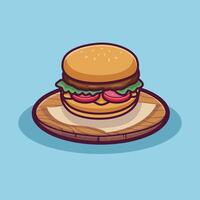 Cheese burger cartoon illustration vector