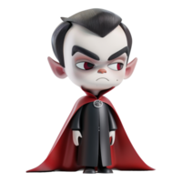 ai généré 3d le rendu de une dracula dessin animé sur transparent Contexte - ai généré png