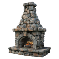 ai generado 3d representación de un fuego Chimenea en transparente antecedentes - ai generado png