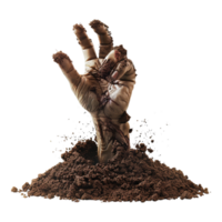 AI generated 3D Rendering of a Horror Hand Coming Out From Grave Halloween on Transparent Background - Ai Generated png