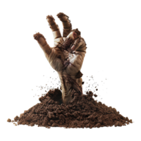 AI generated 3D Rendering of a Horror Hand Coming Out From Grave Halloween on Transparent Background - Ai Generated png