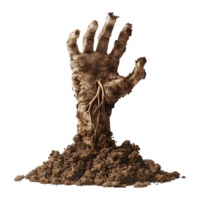 AI generated 3D Rendering of a Horror Hand Coming Out From Grave Halloween on Transparent Background - Ai Generated png