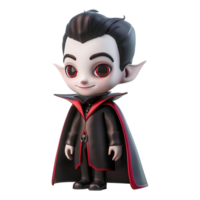 ai generiert 3d Rendern von ein Dracula Karikatur auf transparent Hintergrund - - ai generiert png