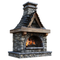 ai generado 3d representación de un fuego Chimenea en transparente antecedentes - ai generado png