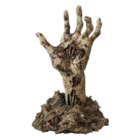 ai generiert 3d Rendern von ein Grusel Hand Kommen aus von Grab Halloween auf transparent Hintergrund - - ai generiert png