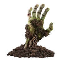 AI generated 3D Rendering of a Horror Hand Coming Out From Grave Halloween on Transparent Background - Ai Generated png