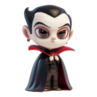 ai generado 3d representación de un drácula dibujos animados en transparente antecedentes - ai generado png