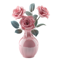 AI generated 3D Rendering of a Flower in a Pot on Transparent Background - Ai Generated png