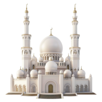 AI generated 3D Rendering of a Islamic Beautiful Mosque on Transparent Background - Ai Generated png