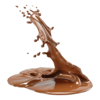 ai gerado 3d Renderização do uma chocolate salpicos em transparente fundo - ai gerado png