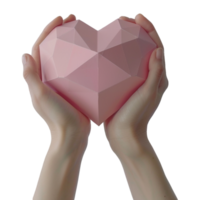 AI generated 3D Rendering of a Love Heart In Hand on Transparent Background - Ai Generated png