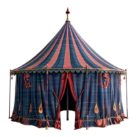 ai gegenereerd 3d renderen van een circus tent Aan transparant achtergrond - ai gegenereerd png