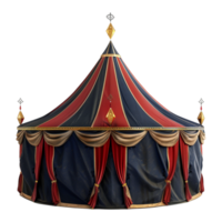 ai gegenereerd 3d renderen van een circus tent Aan transparant achtergrond - ai gegenereerd png