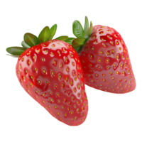 ai generado 3d representación de un fresas en transparente antecedentes - ai generado png