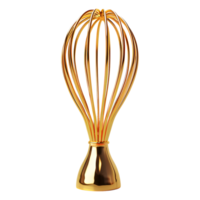 AI generated 3D Rendering of a Golden Whisk on Transparent Background - Ai Generated png