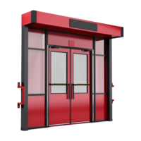 ai gerado 3d Renderização do uma vermelho cor porta em transparente fundo - ai gerado png