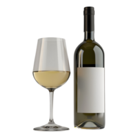 ai genererad 3d tolkning av en vin med en glas på transparent bakgrund - ai genererad png