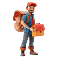 AI generated 3D Rendering of a Delivery Boy Cartoon on Transparent Background - Ai Generated png