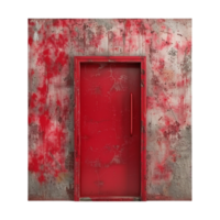 AI generated 3D Rendering of a Red Color Door on Transparent Background - Ai Generated png