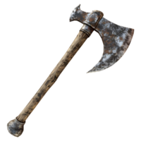 ai gerado 3d Renderização do uma viking Machado arma em transparente fundo - ai gerado png