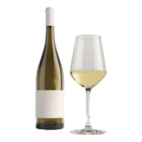 ai genererad 3d tolkning av en vin med en glas på transparent bakgrund - ai genererad png