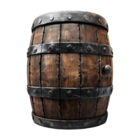 ai gerado 3d Renderização do uma vinho barril em transparente fundo - ai gerado png