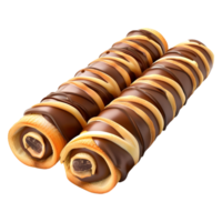 AI generated 3D Rendering of a Chocolate Wafer on Transparent Background - Ai Generated png