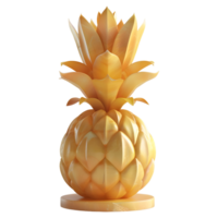 AI generated 3D Rendering of a Pineapple Decoration Piece on Transparent Background - Ai Generated png