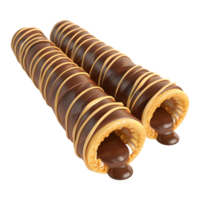 ai gegenereerd 3d renderen van een chocola wafel Aan transparant achtergrond - ai gegenereerd png