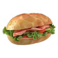 ai gerado 3d Renderização do uma delicioso sanduíche hamburguer em transparente fundo - ai gerado png
