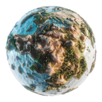 AI generated 3D Rendering of a Round Earth on Transparent Background - Ai Generated png