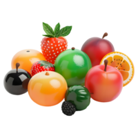 AI generated 3D Rendering of a Different Kinds of Fruits on Transparent Background - Ai Generated png