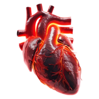 AI generated 3D Rendering of a Human Heart on Transparent Background - Ai Generated png